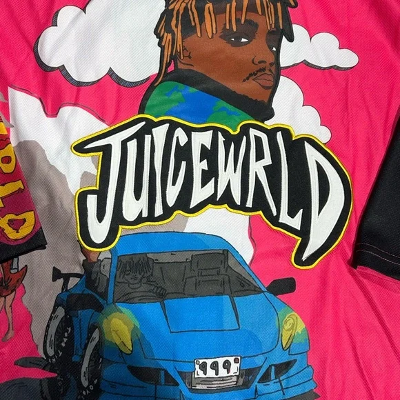 Nostalgia Pink and Black Juice WRLD Long Sleeve Tee - Picture 3 of 10